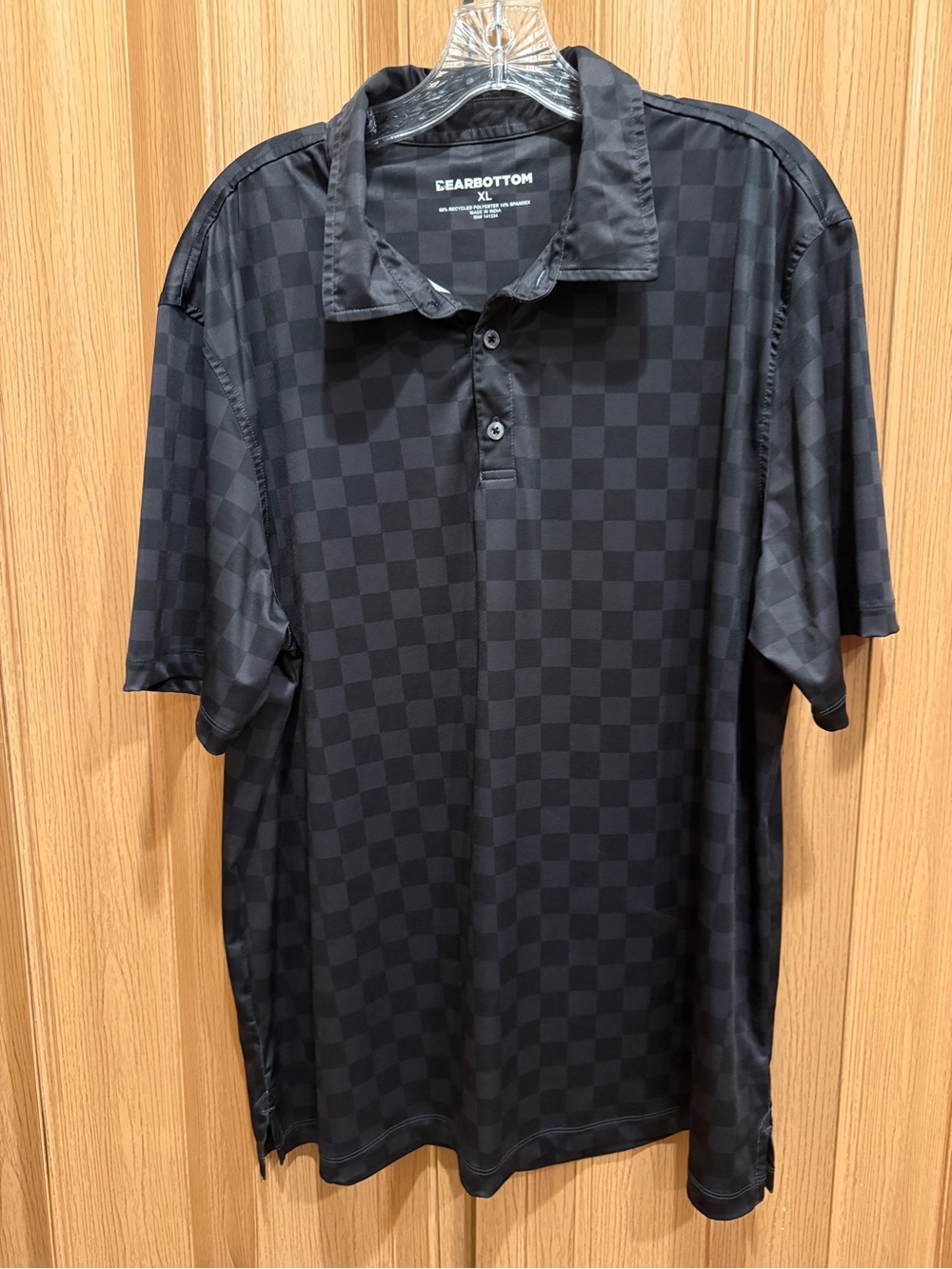 GearBottom Men's Black Checker Polo